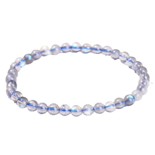 5A Genuine Natural Gray Moonstone Bead Charm Bracelets Women Men Fashon Blue Light  Labradorite Strand Energy Bracelet